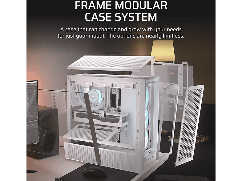 CORSAIR FRAME 4000D RS ARGB modulares Mid-Tower PC-Gehäuse, Weiß — Foto 2 von 5