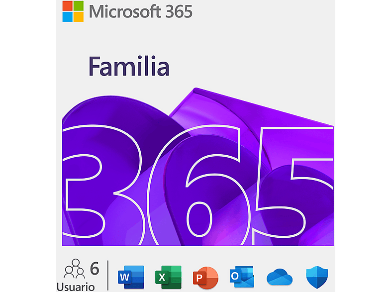 Microsoft 365 Familia, 12 meses, hasta 6 pers, Aplicaciones Premium Office, 1TB almacenamiento por persona, para PC/Mac/Android/iOs (Cód de descarga)