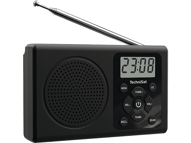 Radio TECHNISAT TravelRadio 300 Czarne, Cyfrowe, Tuner FM z pamięcią 30 stacji, Czytelny Wyświetlacz, Zasilanie Bateryjno-Sieciowe – zdjęcie 2