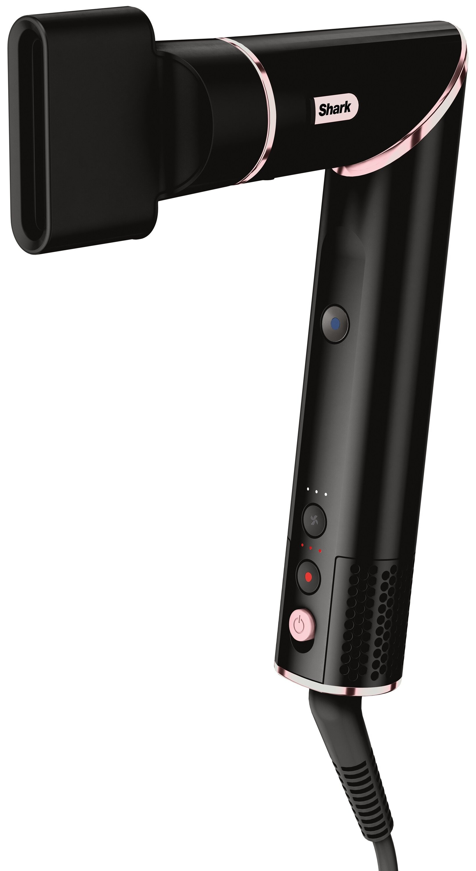 Biała i czarna myjka parowa z czarnym przewodem i żółto-białą szmatką.