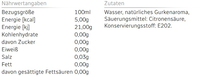 Nährwertangaben und Zutatenliste auf Deutsch.