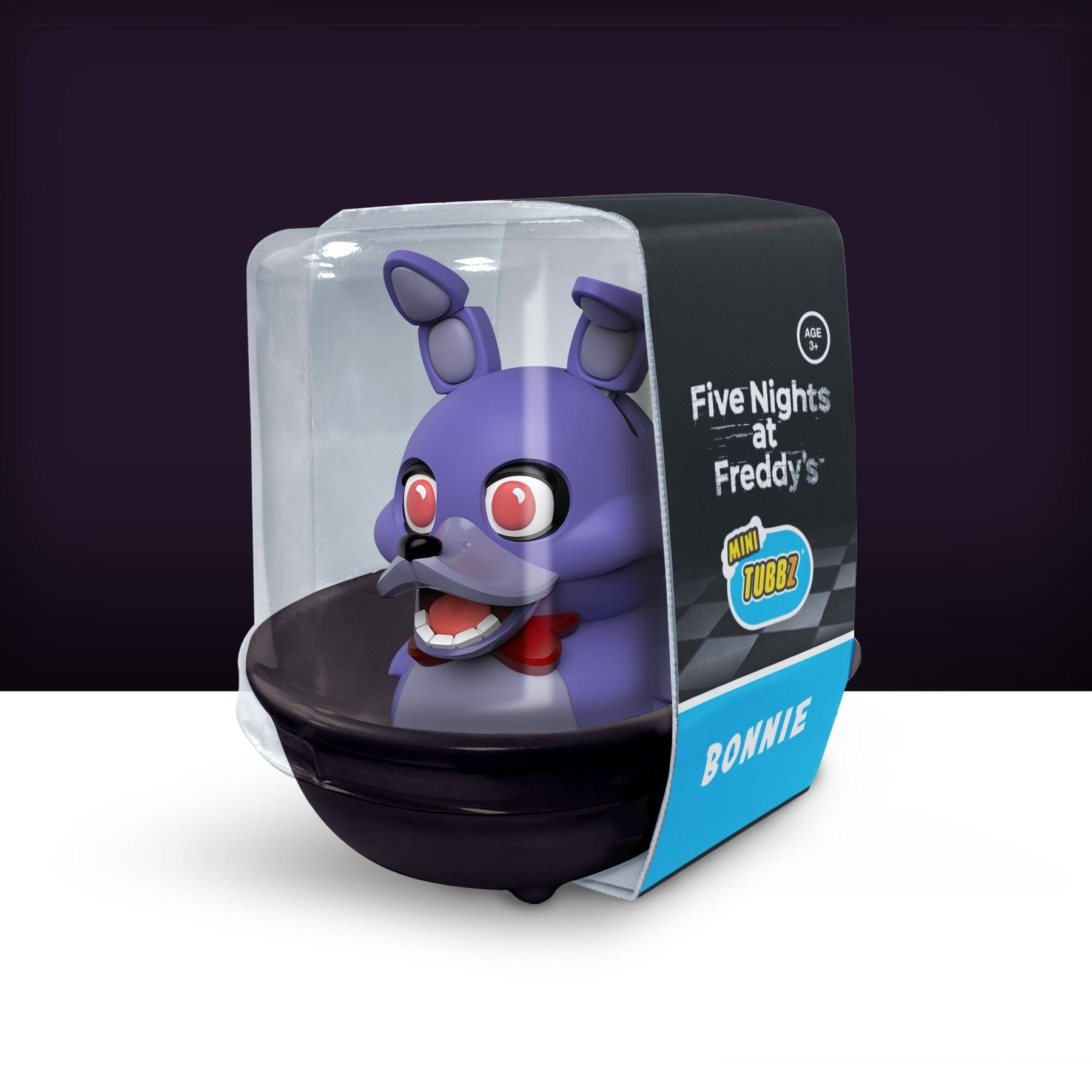 Bonnie a Five Nights at Freddy's-ből, játékfigura dobozban. A figura lila.