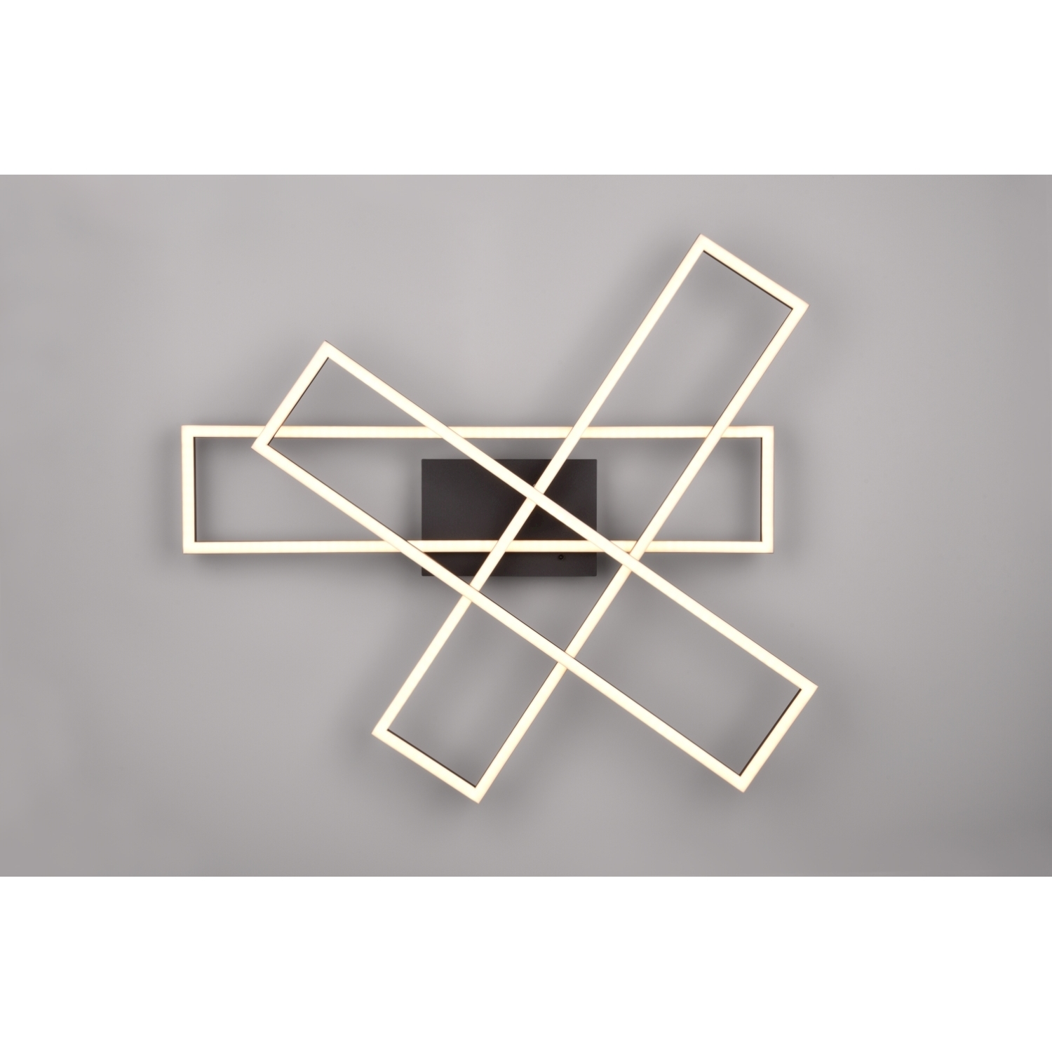 Lampada da soffitto a LED su sfondo grigio.