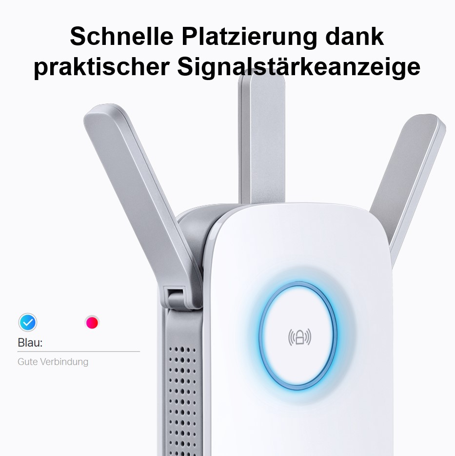 Weißer und grauer WLAN-Router mit Kontrollleuchten und Antennen.