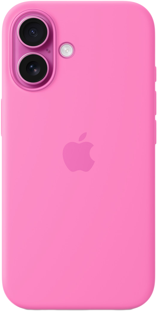 Rózsaszín telefontok kameratömbbel. Az Apple logója középen a hátoldalon.