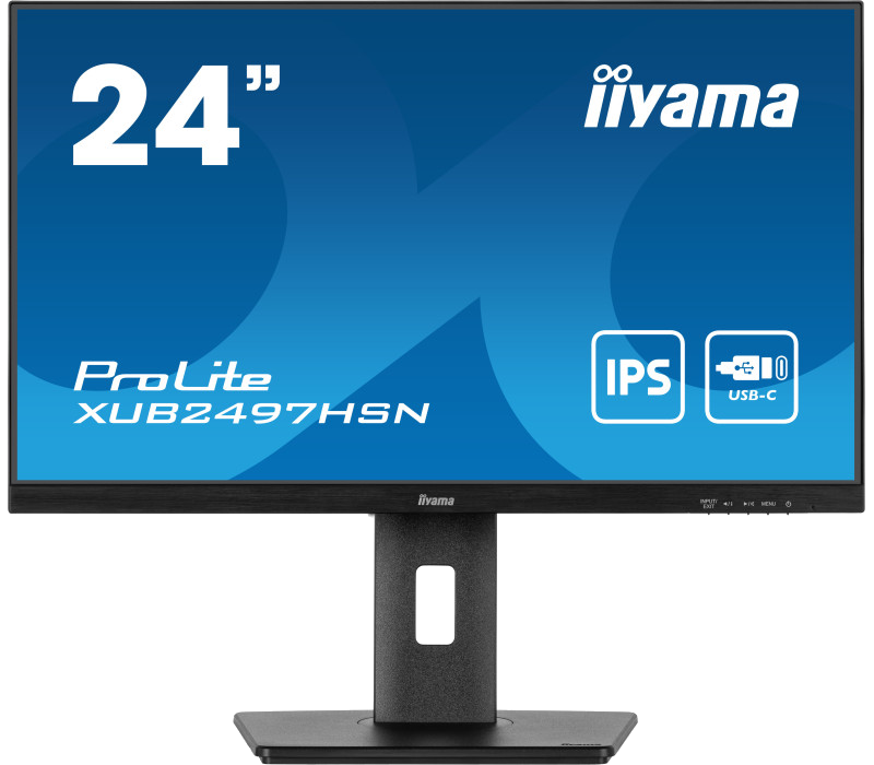 Czarny 24-calowy monitor komputerowy marki iiyama, model XUB2497HSN.