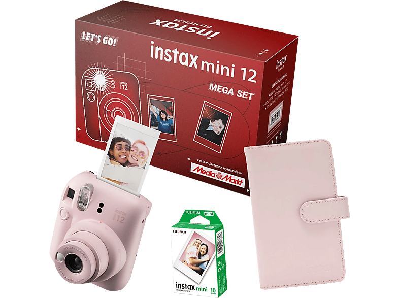 Aparat FUJIFILM Instax mini 12 Mega Set ( Album + wkłady) Różowy