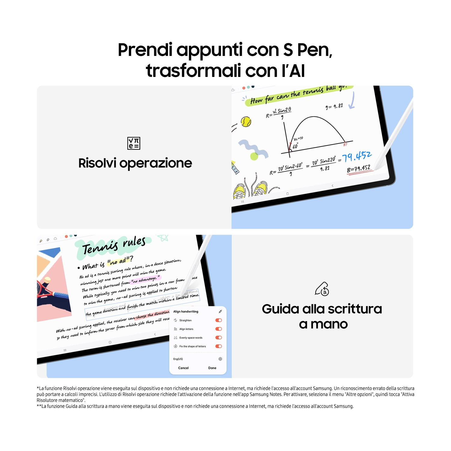 Pagine del manuale utente con testo e diagrammi. Colonne multiple e illustrazioni su bianco.