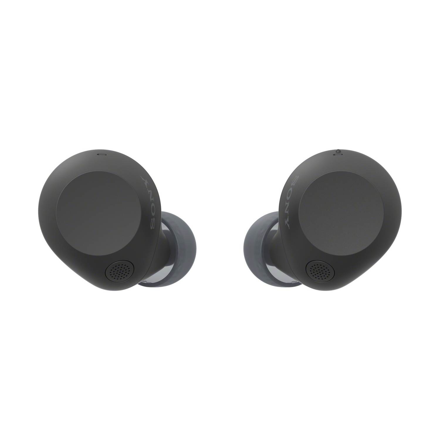 Due auricolari neri con marchio Sony, isolati su bianco.