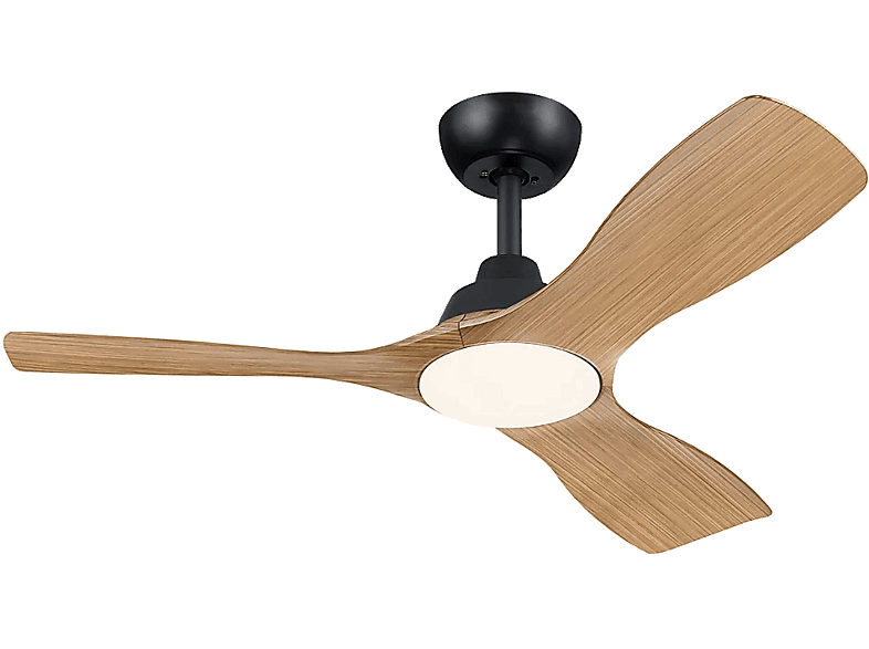Ventilador de techo - Philips Olas 28 W + 24 W, LED, 3 Velocidades, Negro/Madera