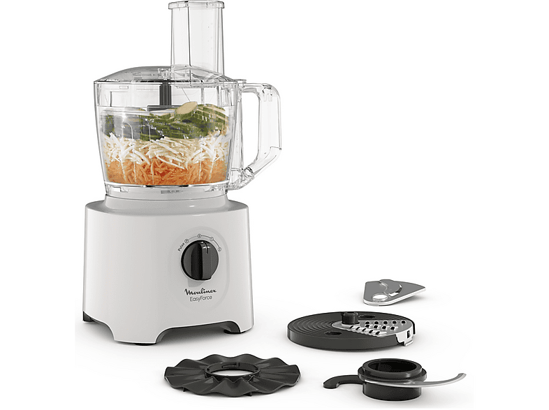 Moulinex Fp242B Robot DA Cucina, 800 W, capacità ciotola 2,4 l, Fair Grey
