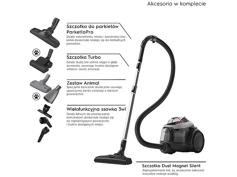 Electrolux Odkurzacz bezworkowy linia 600 EL61A4UG 74 dB – zdjęcie 3