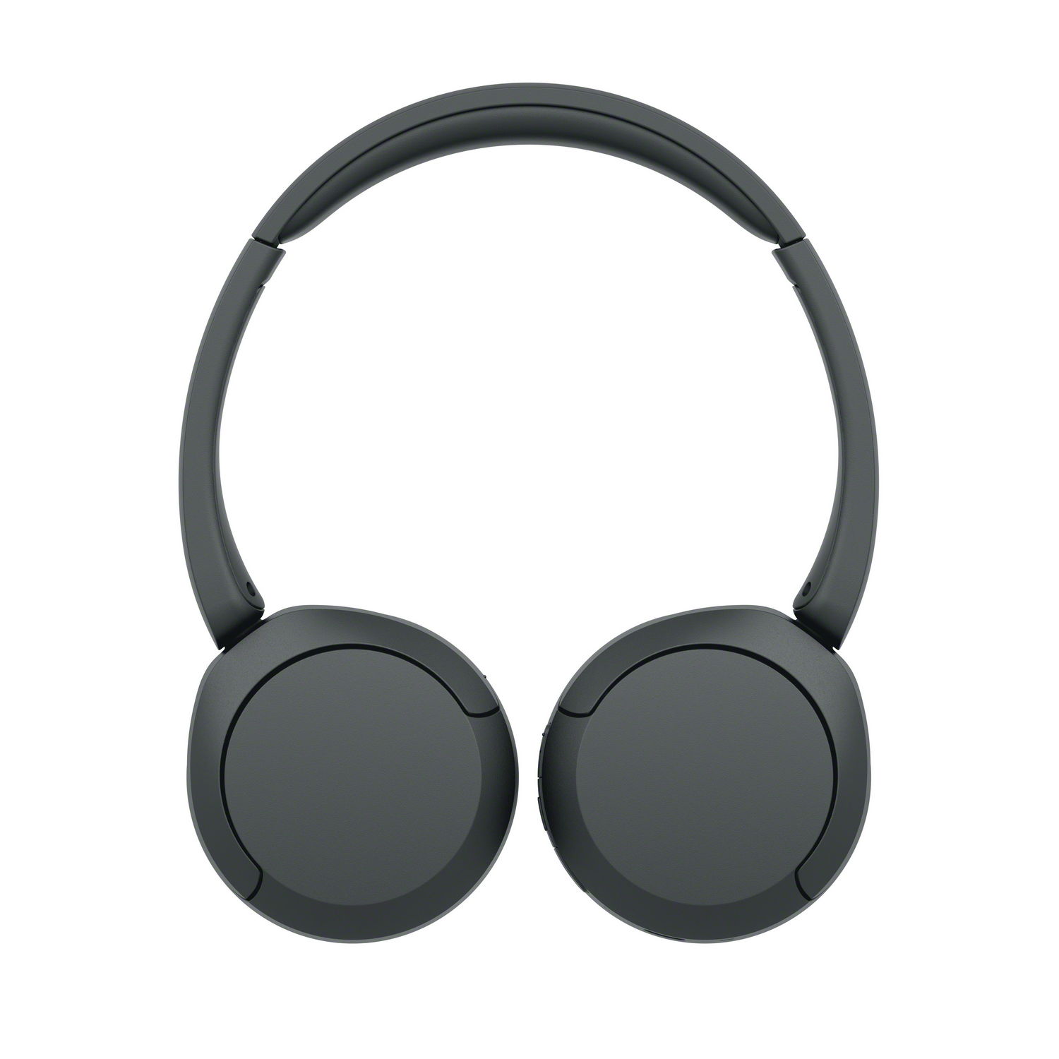 Auriculares negros, auriculares circulares, sobre fondo blanco, vista aislada.