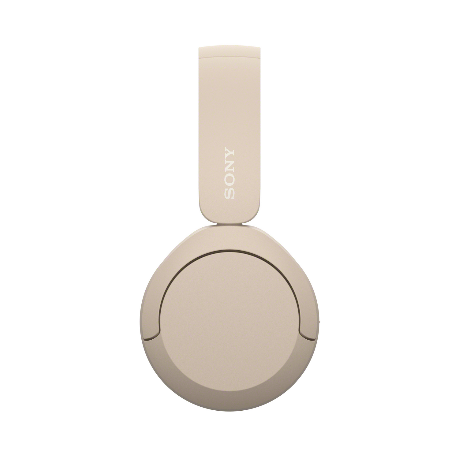 Auriculares Sony color canela, vista superior, aislados sobre fondo blanco.
