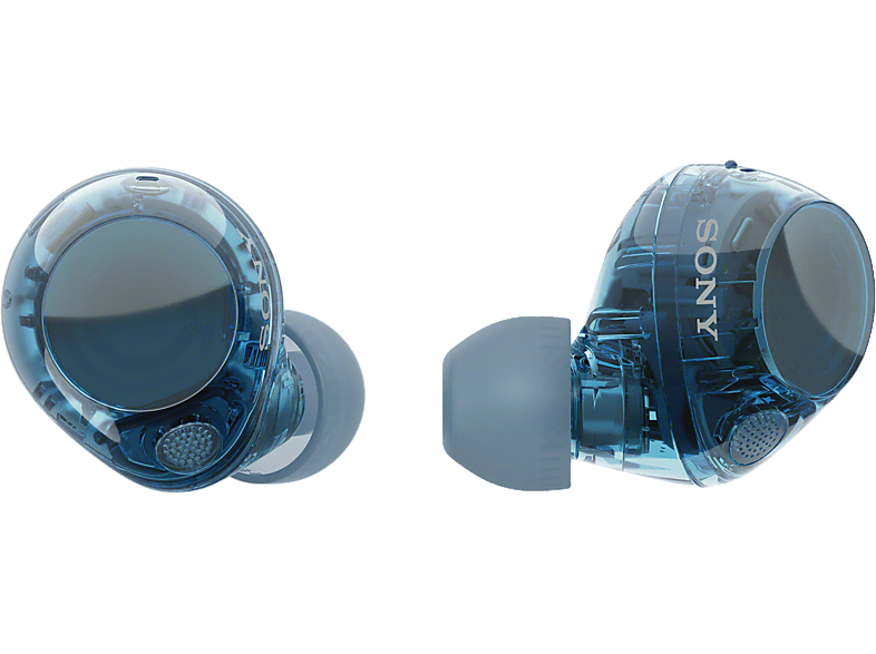 SONY WF-C710N, Bluetooth In-ear True Wireless Kopfhörer mit Noise Cancelling, Glasblau/Transparent