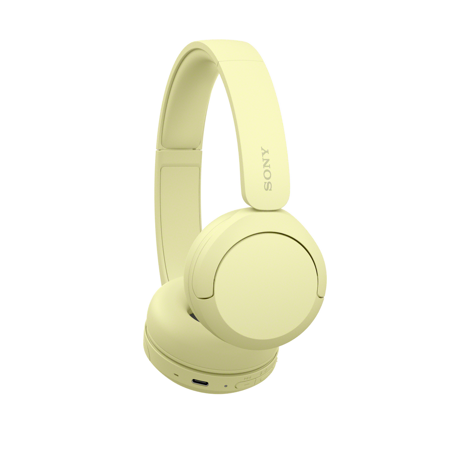 Auriculares amarillos con el logotipo de Sony.