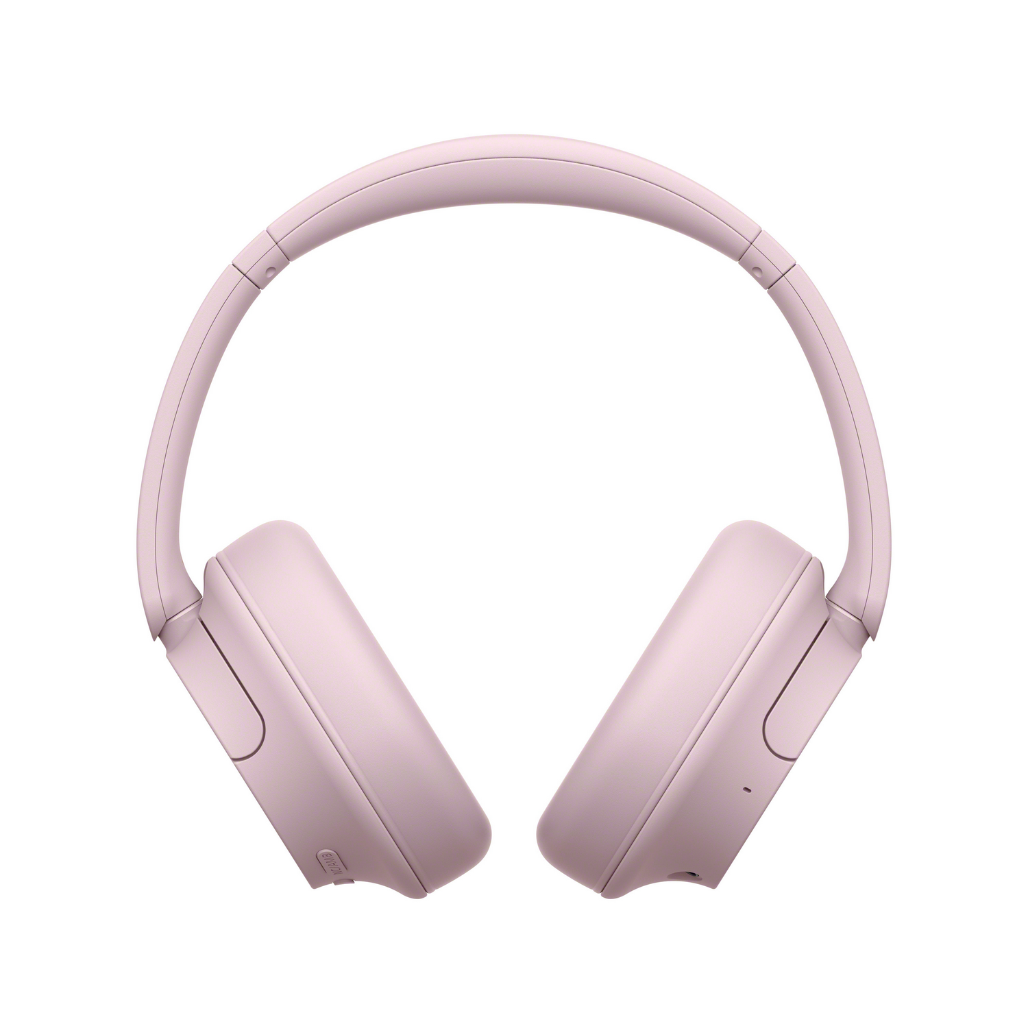 Auriculares rosas, vista superior, ambos auriculares visibles.