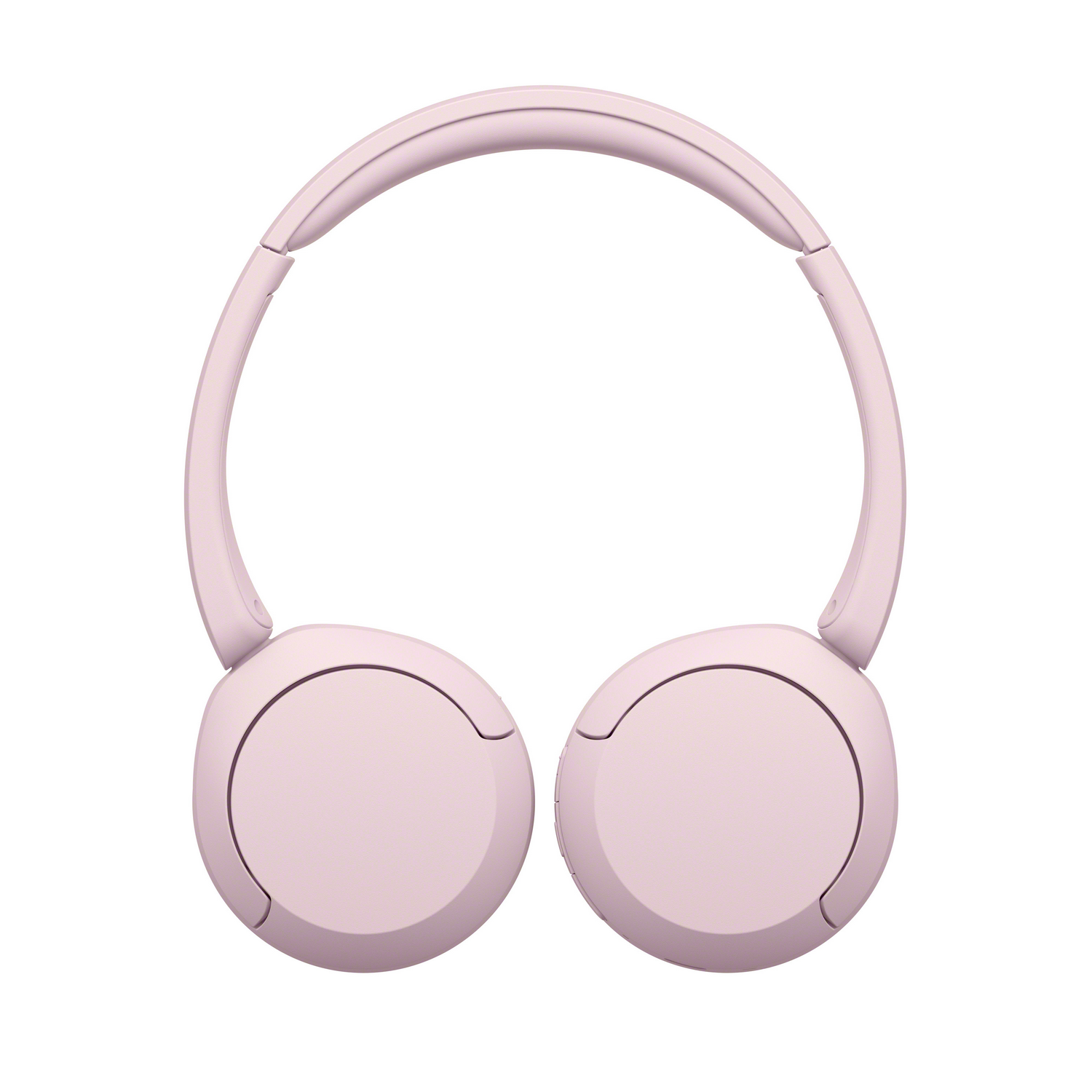 Un par de auriculares rosados ​​de diadema, con una diadema curva y grandes auriculares.