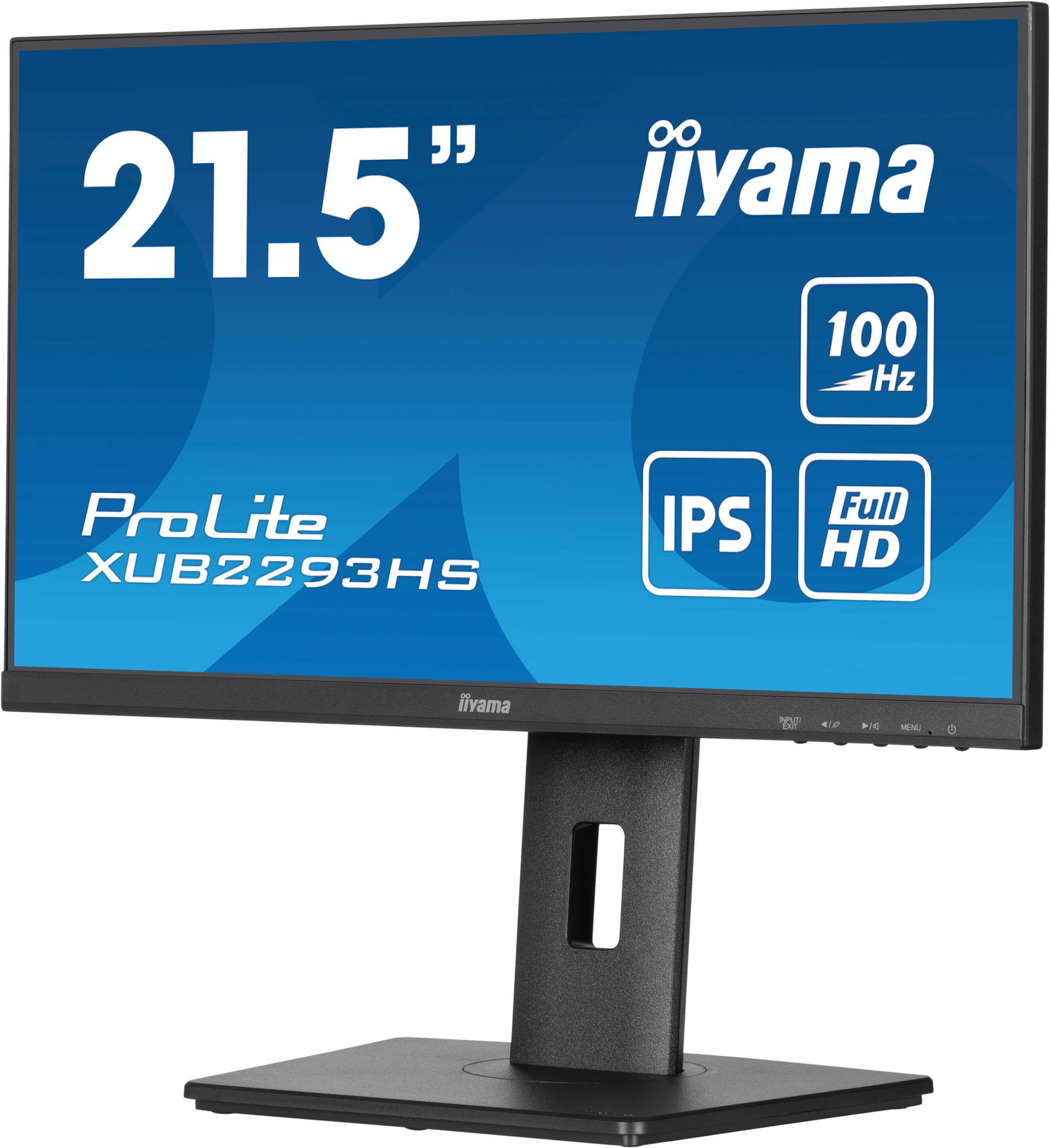 Ein schwarzer Iiyama-Monitor mit dem Text '21,5 Zoll' und anderen Spezifikationen.