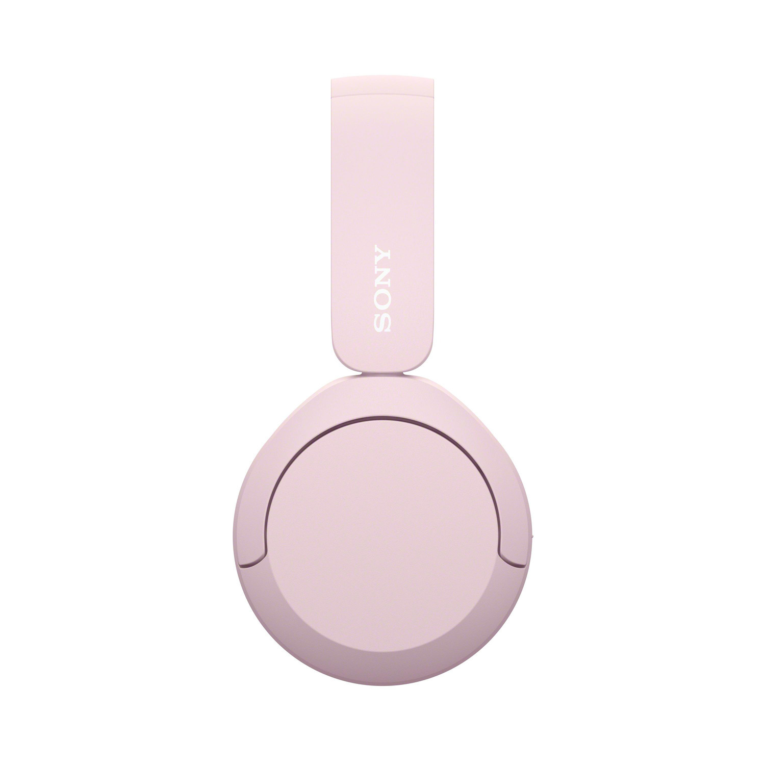 Un casque sans fil Sony rose clair.