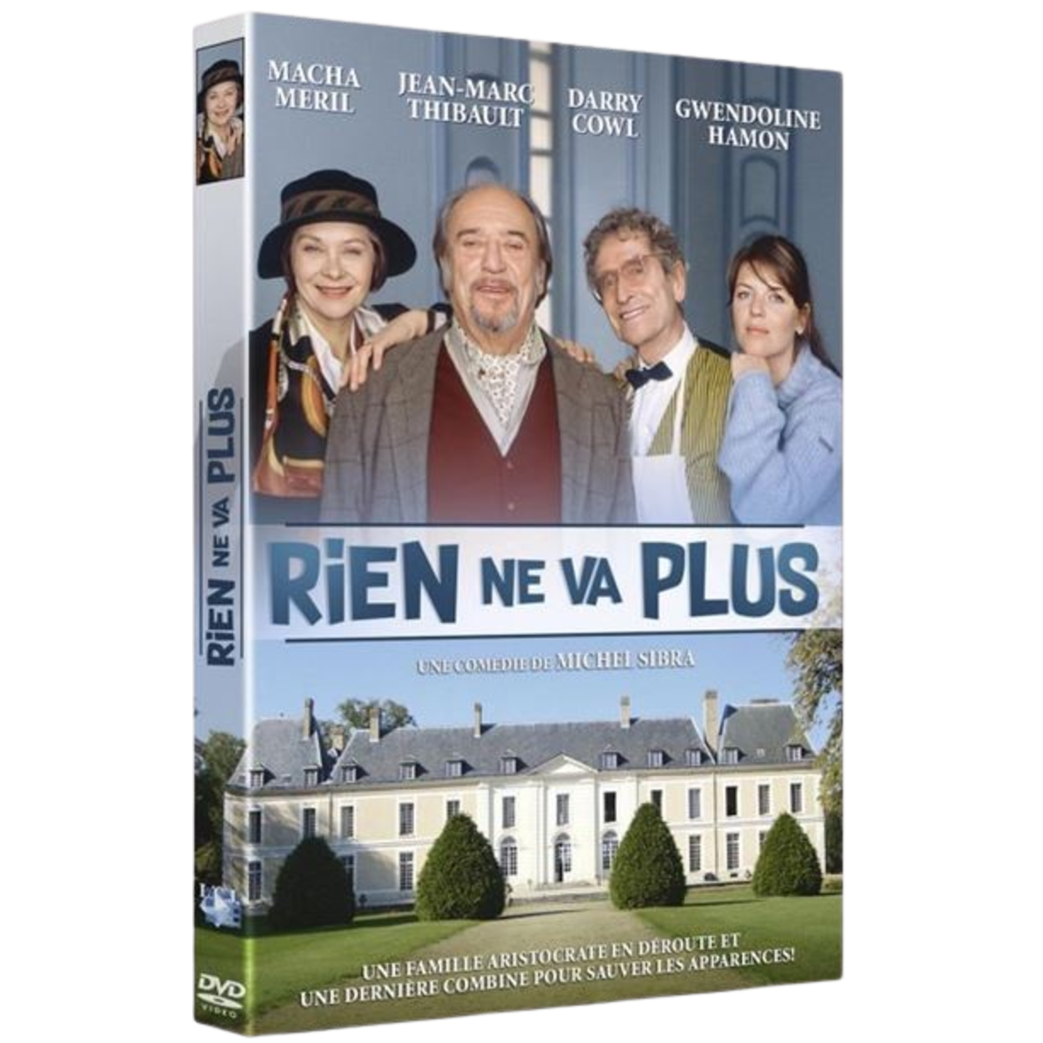 DVD-hoes: mensen poseren, een kasteel op de achtergrond. Titel: Rien ne va plus.