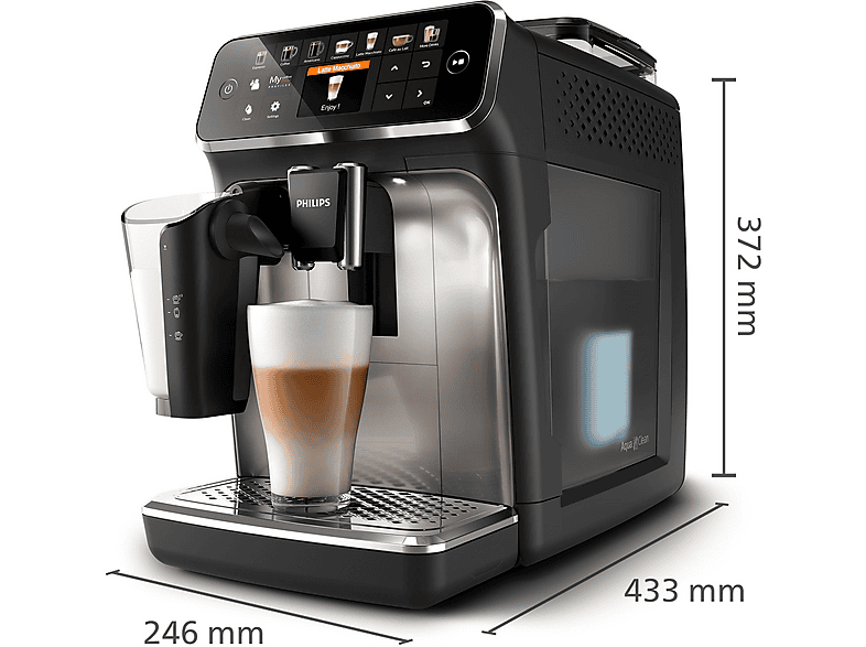 PHILIPS EP5447/90 Serie 5400 LatteGo 11 Kaffeespezialitäten Kaffeevollautomat Schwarz/Chrom