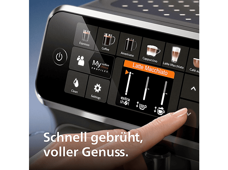 Thumbnail - PHILIPS EP5441/50 Serie 5400 LatteGo 11 Kaffeespezialitäten Kaffeevollautomat Hochglanz Schwarz