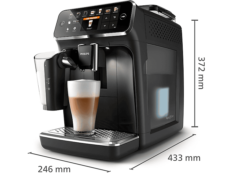 PHILIPS EP5441/50 Serie 5400 LatteGo 11 Kaffeespezialitäten Kaffeevollautomat Hochglanz Schwarz