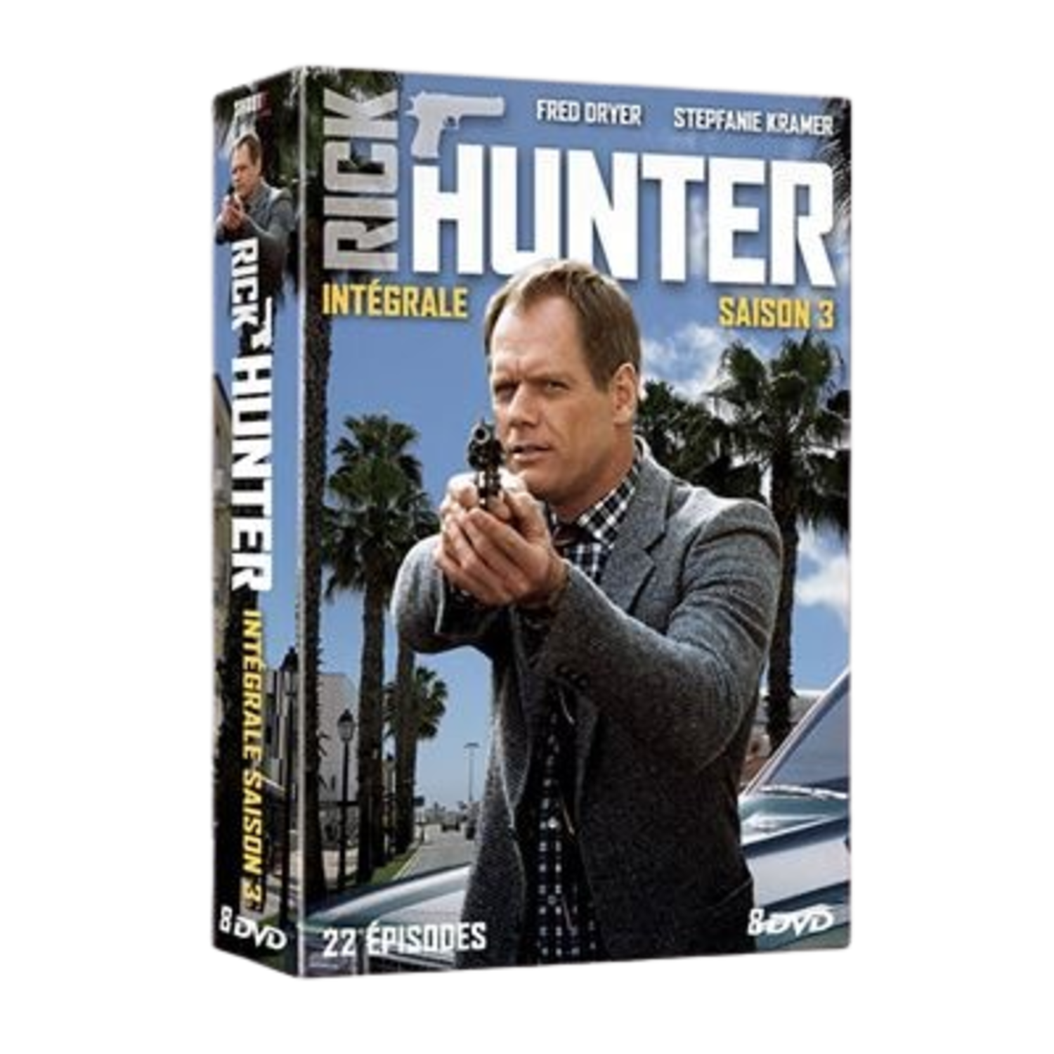DVD-boxset met Rick Hunter en een man met een pistool.