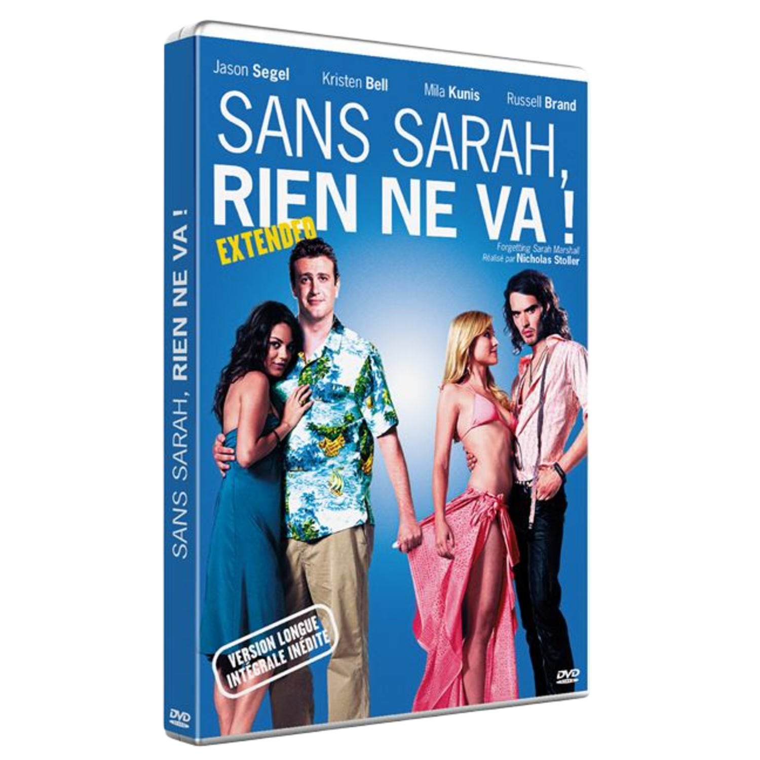 DVD-hoes van 'Forgetting Sarah Marshall', met acteurs en de filmtitel.