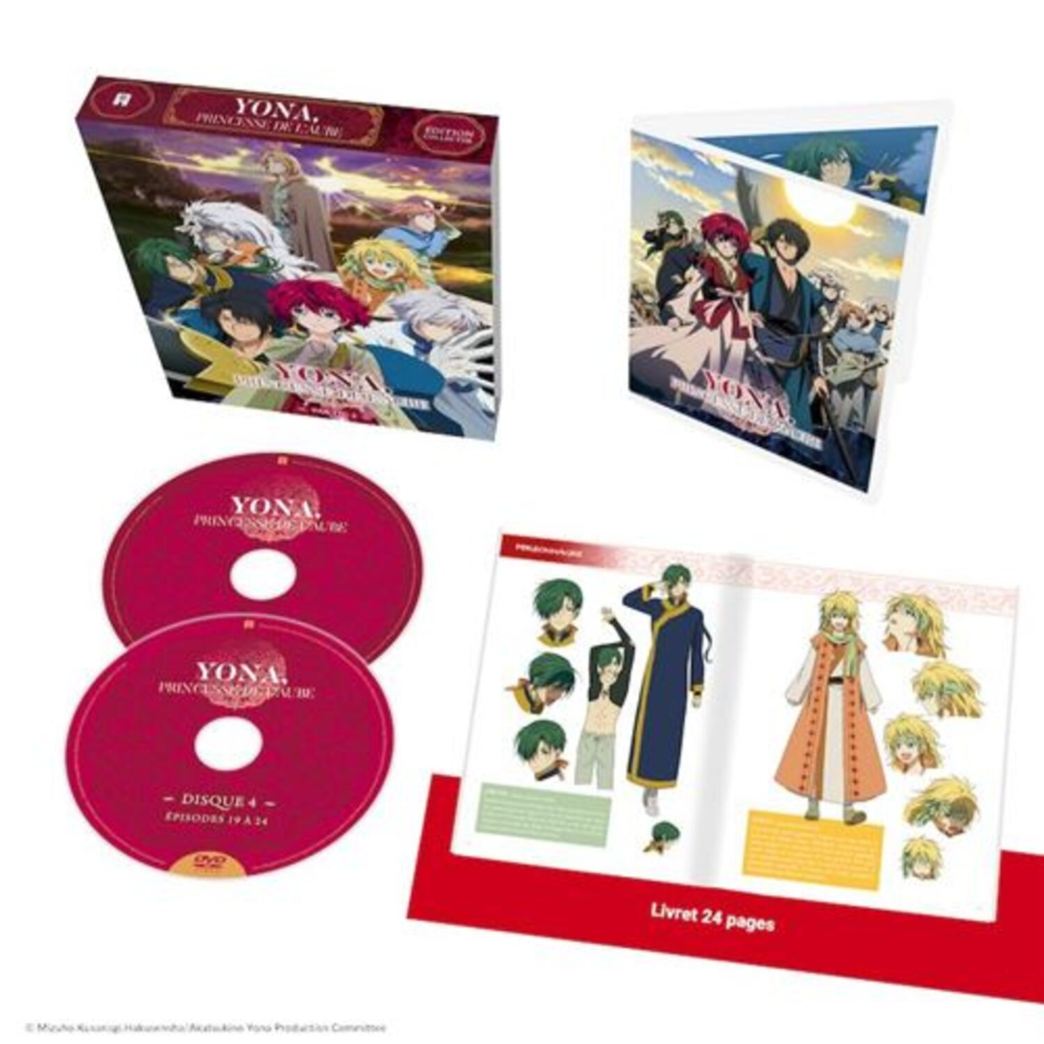 Coffret anime avec DVD et livret. Personnages sur la couverture en diverses poses.