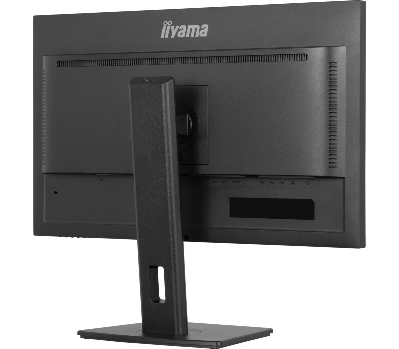Tył czarnego monitora komputerowego z marką 'iiyama'.