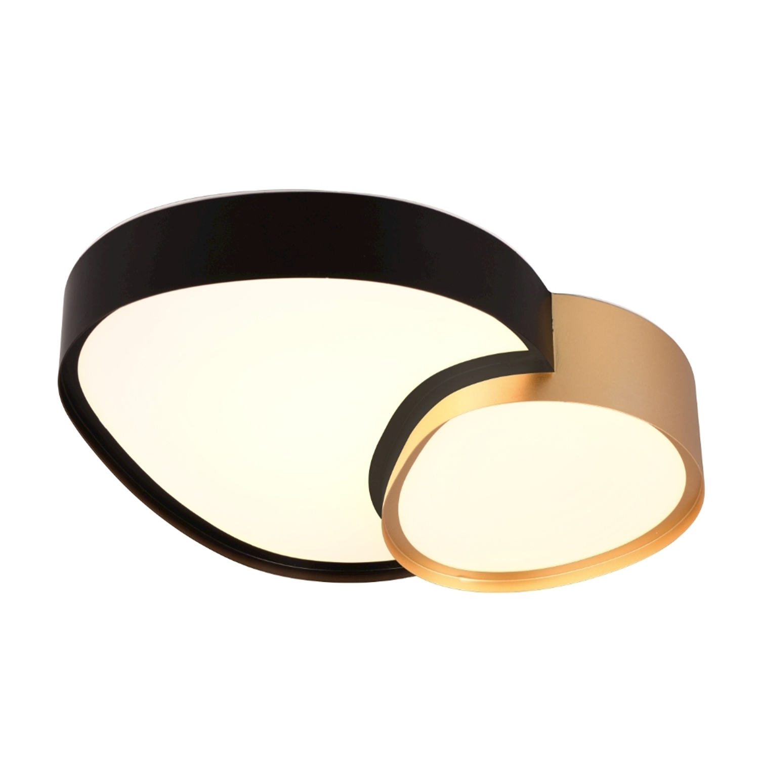 Plafoniera Led Trio Rise, Nero / oro