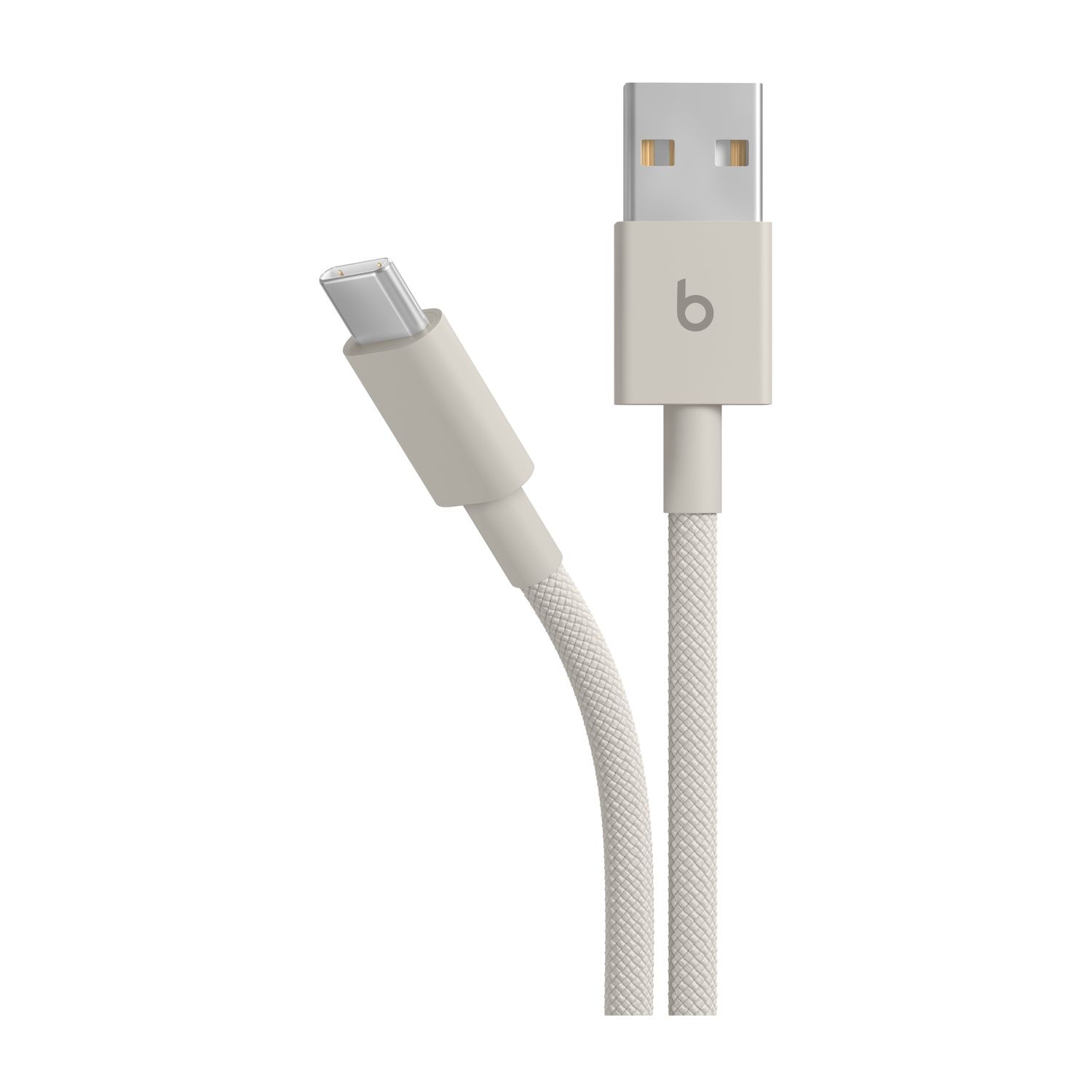 Cavo di ricarica Beats da USB-C a USB-A. Il cavo è bianco e ha connettori USB-C e USB-A.