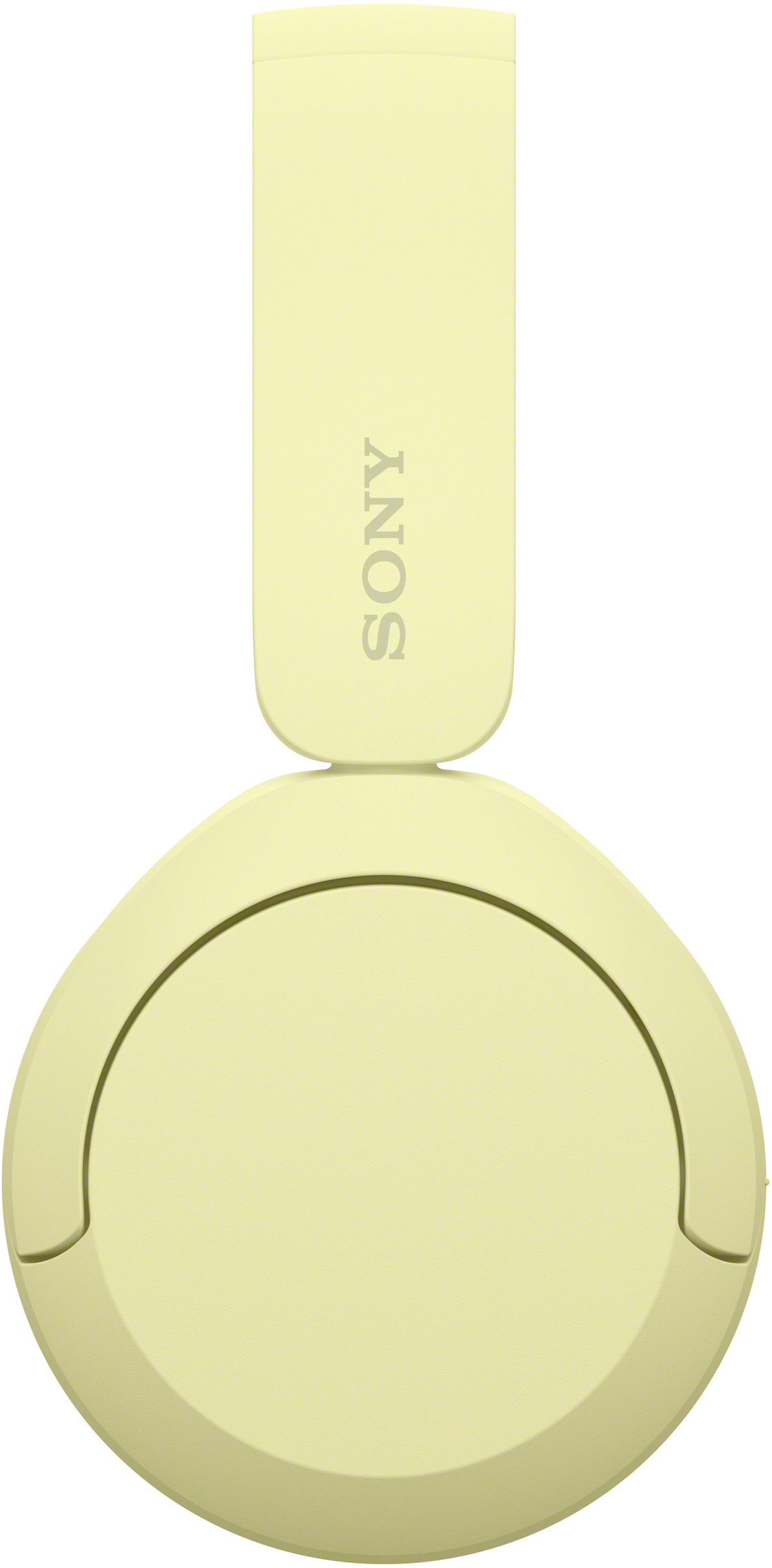 Sárga Sony fejhallgató, a fülkagylót és a fejpántot mutatva.