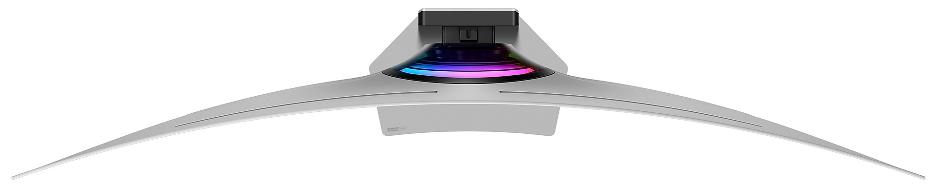 Zakrzywiony monitor z góry pokazujący stojak ze światłem.