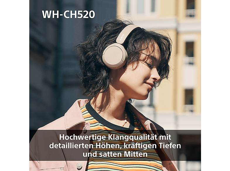 SONY WH-CH520, On-ear Kopfhörer Bluetooth Blue