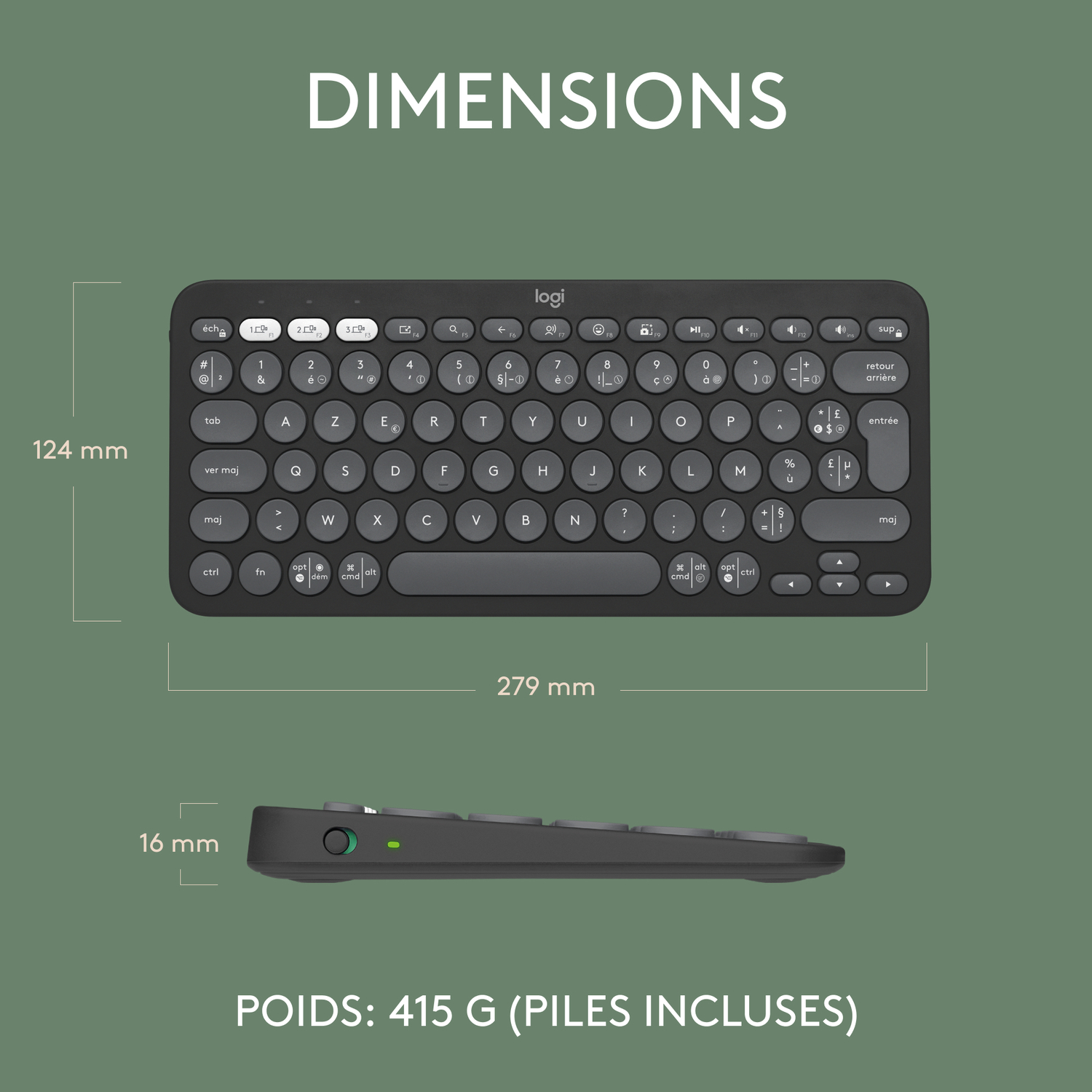 Clavier LOGITECH K380S NOIR - DARTY Réunion