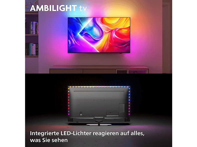 PHILIPS 50PUS9000 QLED Ambilight TV (Flat, 50 Zoll / 126 cm, UHD 4K, SMART TV, Ambilight)