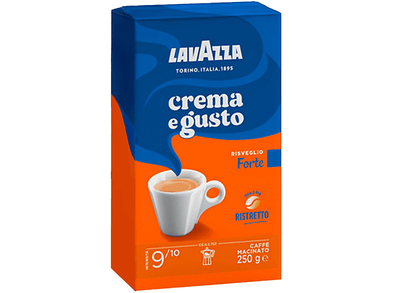 Café molido - Lavazza Crema e Gusto Forte, Arábica y Robusta, 250g