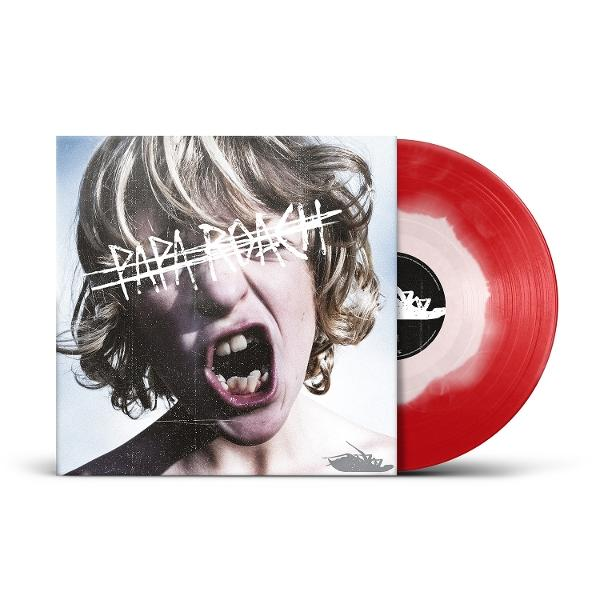 Albumcover von Papa Roach mit schreiender Person. Die Schallplatte ist rot und weiß.