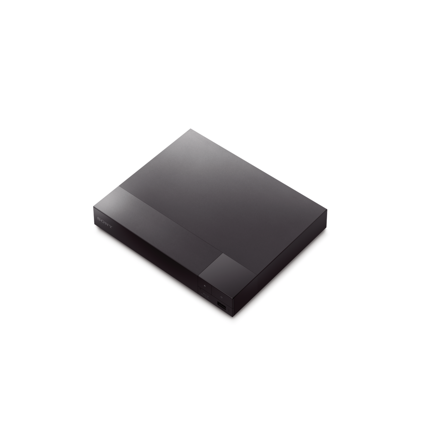 Black, rectangular media player. It has a slot and a USB port on the side.