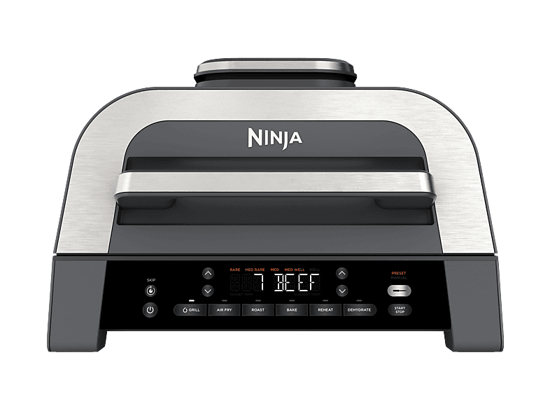 NINJA DG551EU 6-in-1 MAX Grill Heißluftfritteuse 1760 Watt Grau/Silber