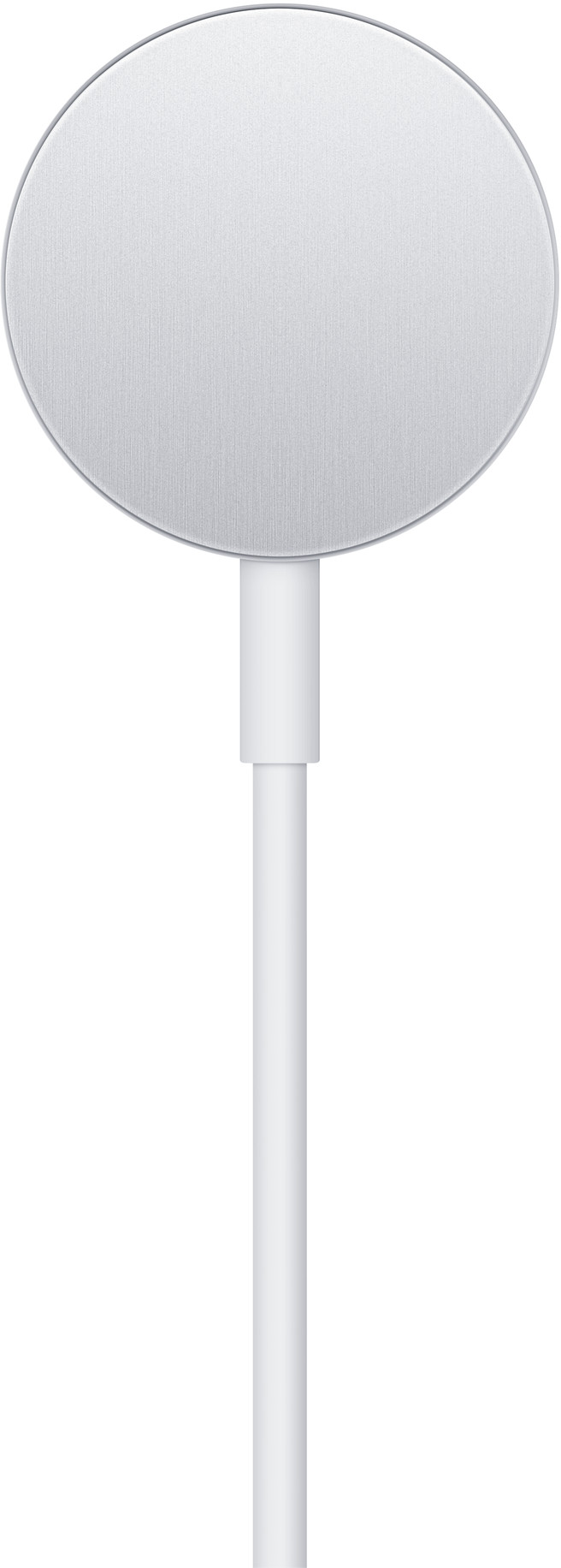 Egy fehér Apple MagSafe töltő fehér kábellel.