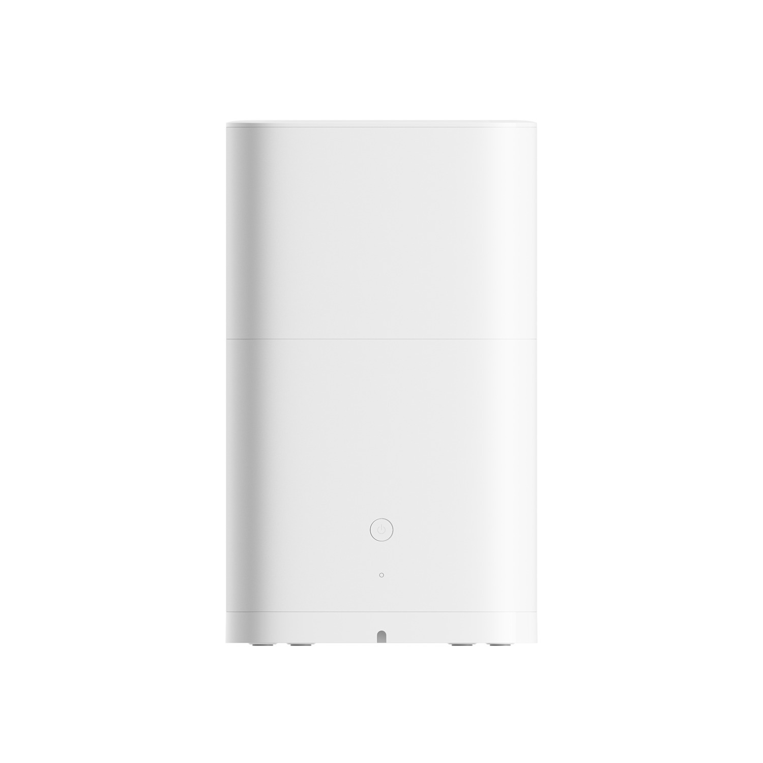 White rectangular device with a circular button, isolated on white.