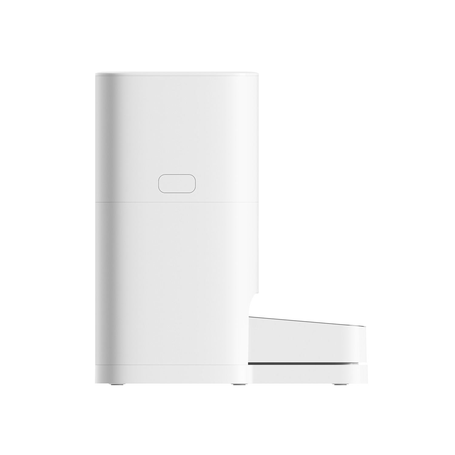 White, rectangular device with a feeding tray, isolated on white.