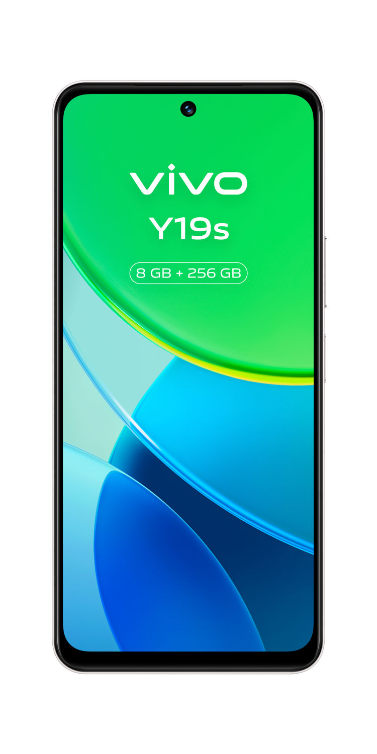 Un smartphone con un fondo verde y azul.