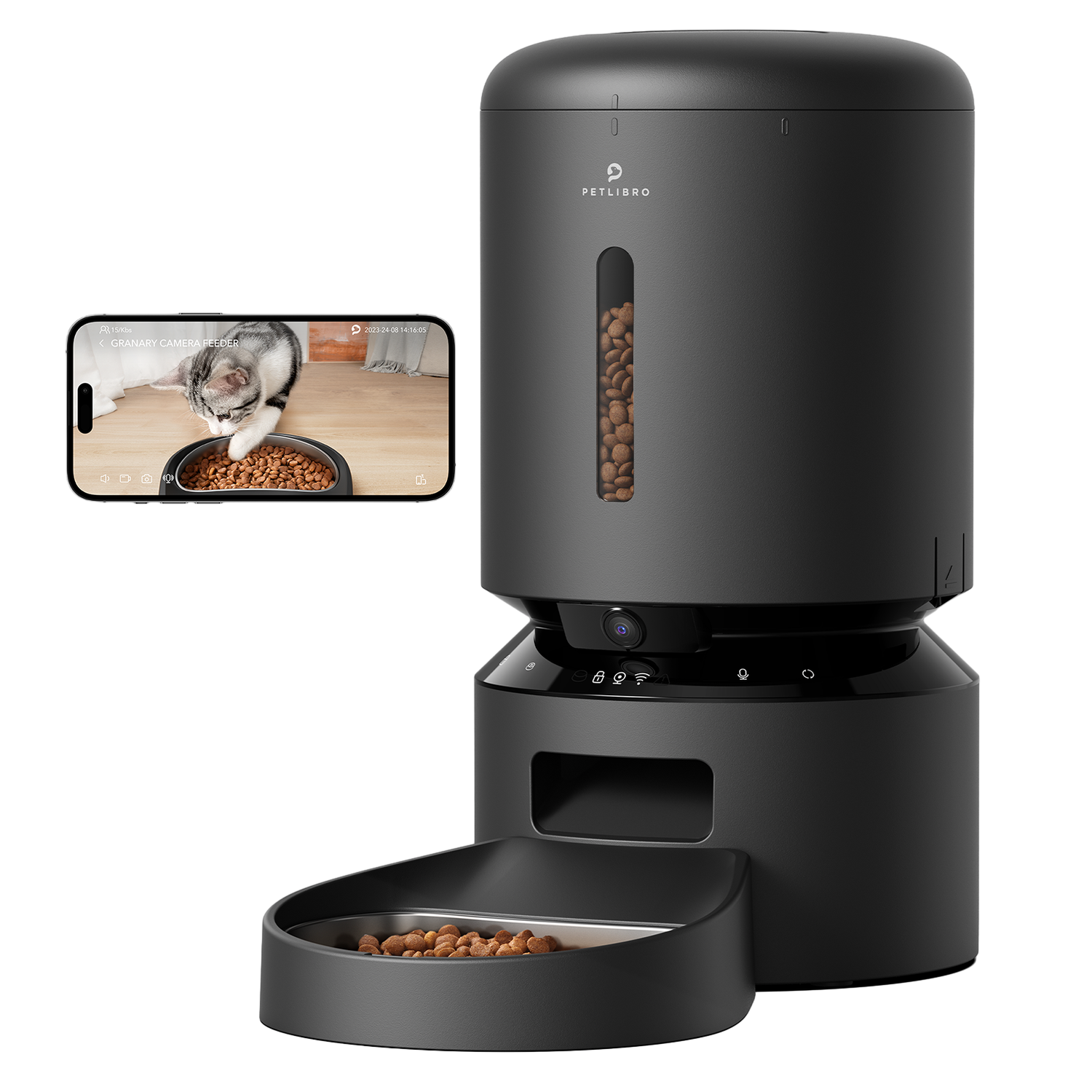 Petlibro Granary Camera Monitoring Feeder Black Voedsel Dispenser