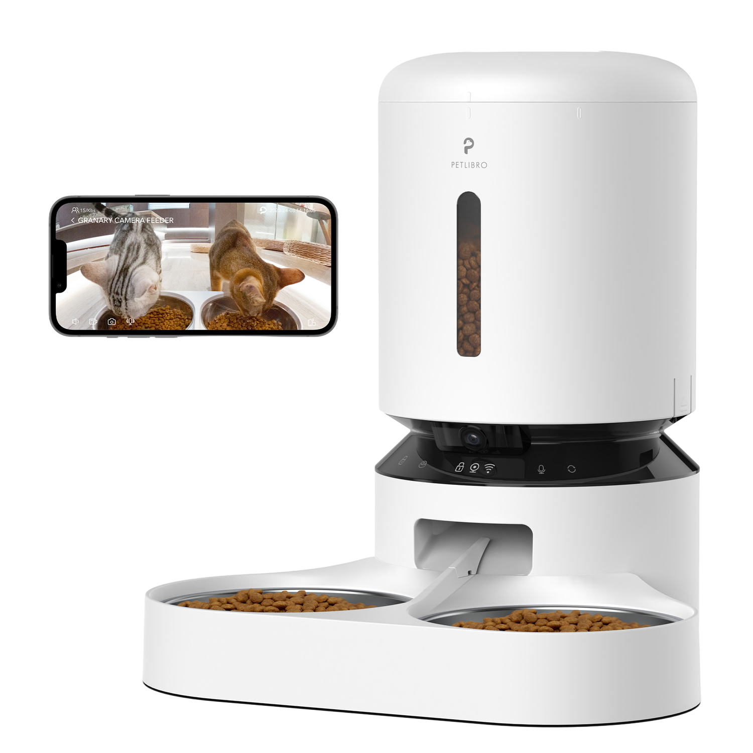 Petlibro Granary Camera Dual Food Tray White Voedsel Dispenser