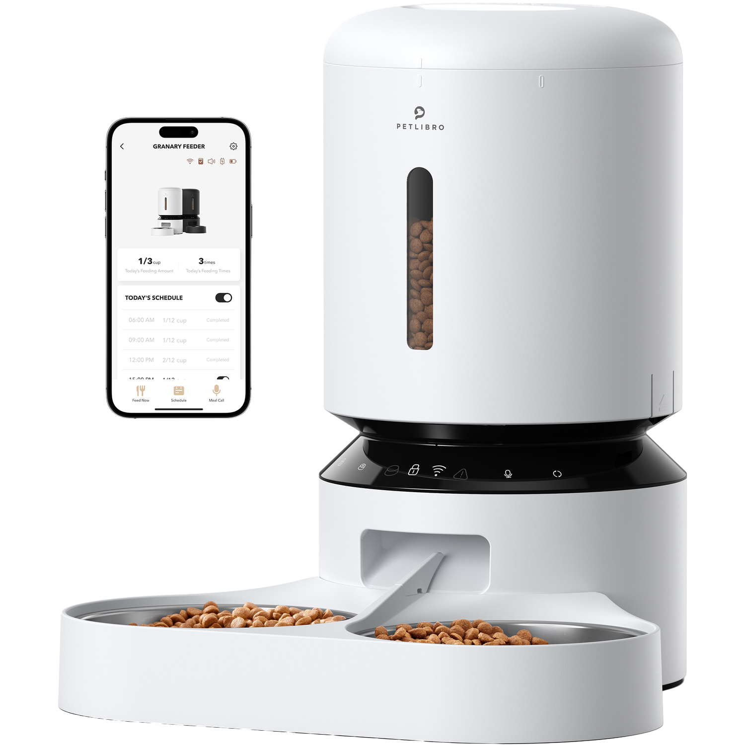 Petlibro Granary Wifi Dual Food Tray White Voedsel Dispenser afbeelding